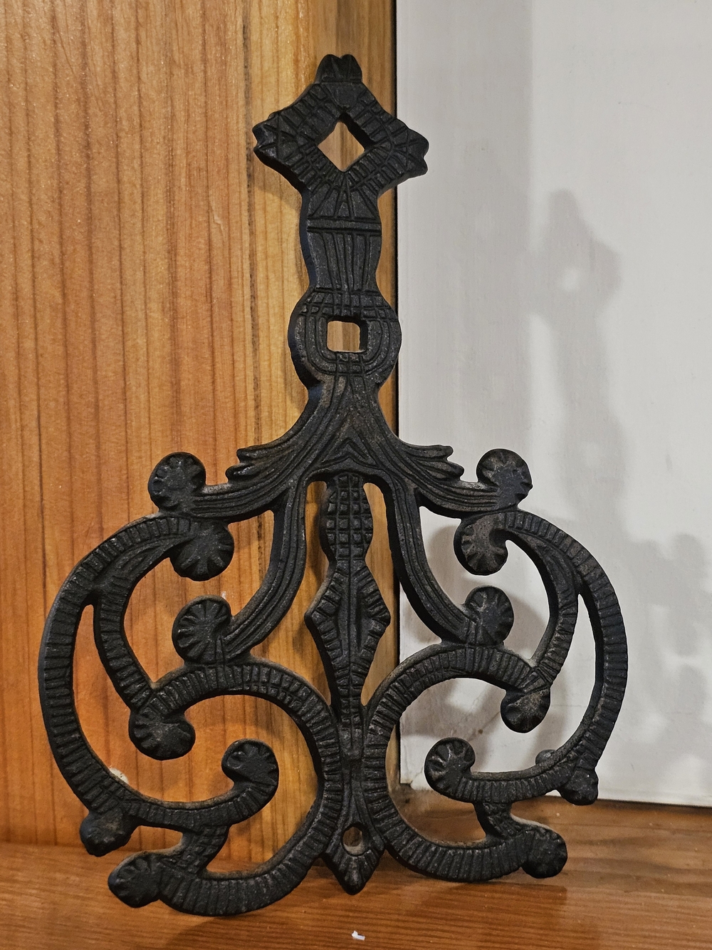 Black Decorative Cast Iron Wall Accent - Classic Scroll Design